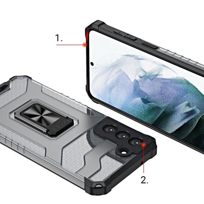 OEM - Galaxy S22 Plus Skal Crystal Ringhållare - Grön
