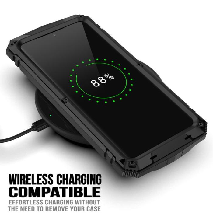 R-JUST - R-JUST Mobilskal till Galaxy S21+ 5G TPU+Metal Stöttålig Svart