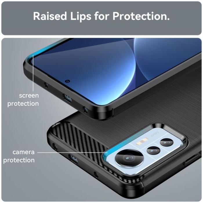 A-One Brand - Carbon Fiber Skal Xiaomi 12 Pro - Svart
