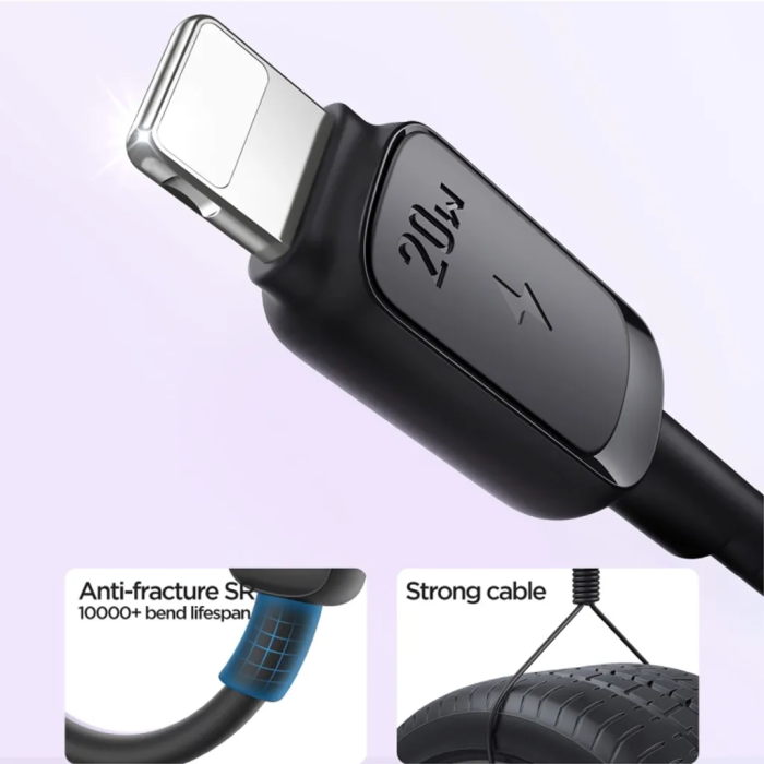 SiGN - SiGN USB-C till Lightning Kabel 20W 0.25m - Svart