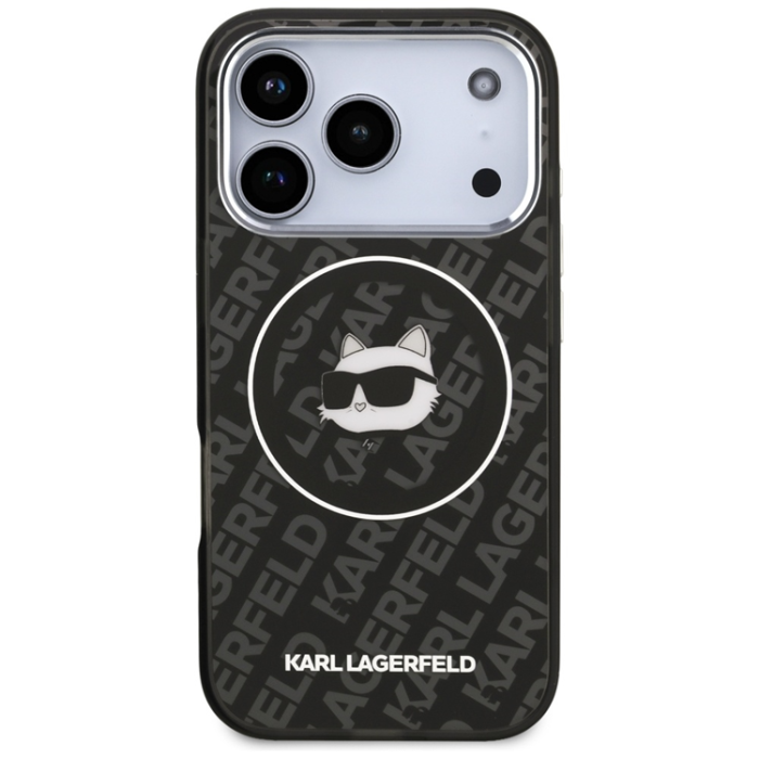 KARL LAGERFELD - Karl Lagerfeld iPhone 17 Pro Max Mobilskal Magsafe Choupette Head Logo - Svart