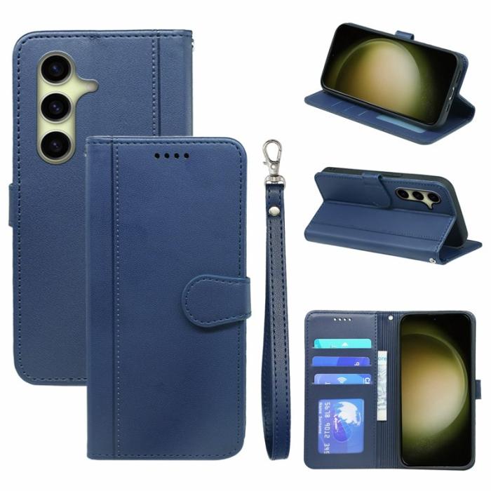 OEM - Plånboksfodral för Samsung Galaxy S26 Magnetiskt Konstläder med Rem - Blå