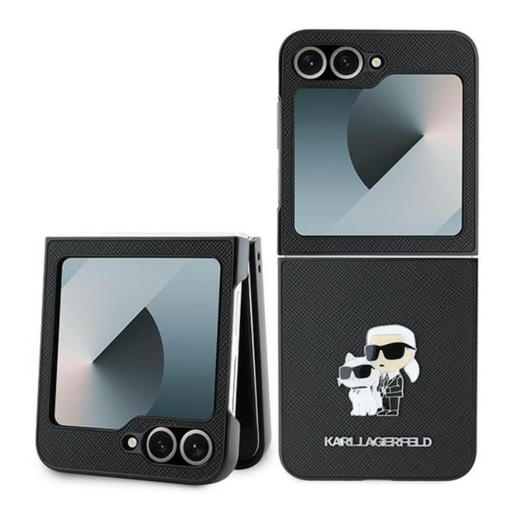 Karl Lagerfeld Galaxy Z Flip 6 Mobilskal Saffiano Metal Pin - Svart | 2353 | AlltMobil