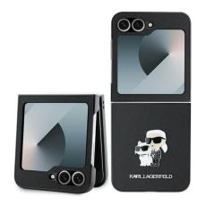 KARL LAGERFELD - Karl Lagerfeld Galaxy Z Flip 6 Mobilskal Saffiano Metal Pin - Svart