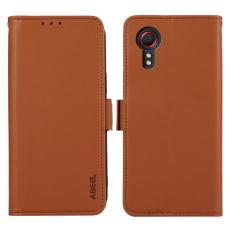 ABEEL - ABEEL Mobilskal till Samsung Galaxy Xcover7 RFID-Skydd Pl&aring;nboksfodral Brun