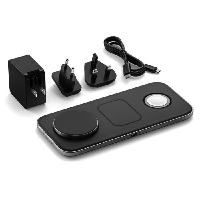 Satechi - Satechi Qi2 Trio trådlös laddningsplatta - med 45W reseladdare