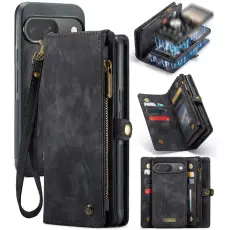 Caseme - CASEME 008 Pl&aring;nboksfodral f&ouml;r Google Pixel 9/9 Pro i Konstl&auml;der - Svart