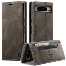 AUTSPACE - AUTSPACE Google Pixel 8 Pro Wallet Fodral KonstL&auml;der - Kaffe