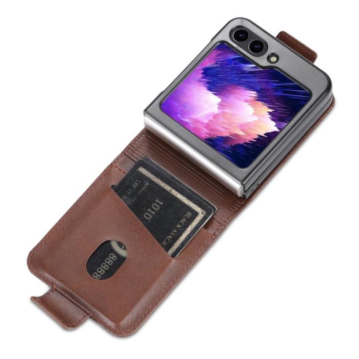 AZNS - AZNS Samsung Galaxy Z Flip7 FE Plånboksfodral Card Holder Konstläder - Brun