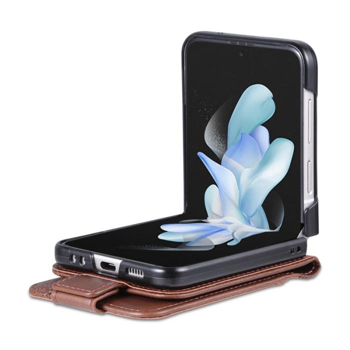 AZNS - AZNS Samsung Galaxy Z Flip7 FE Plånboksfodral Card Holder Konstläder - Brun