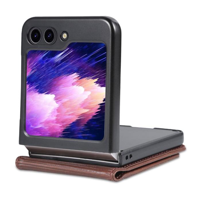 AZNS - AZNS Samsung Galaxy Z Flip7 FE Plånboksfodral Card Holder Konstläder - Brun