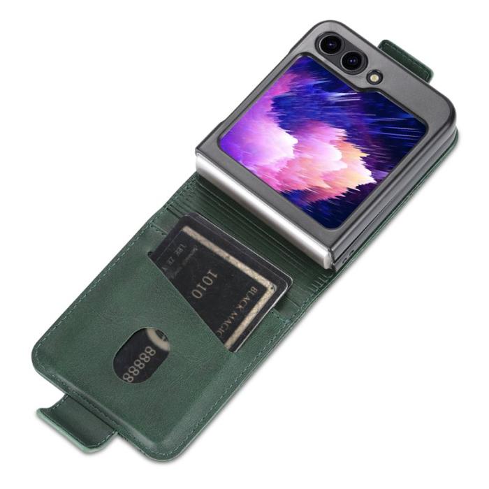 AZNS - AZNS Samsung Galaxy Z Flip7 FE Plånboksfodral Card Holder Konstläder - Grön