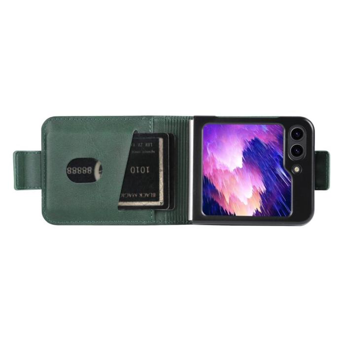 AZNS - AZNS Samsung Galaxy Z Flip7 FE Plånboksfodral Card Holder Konstläder - Grön