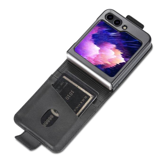 AZNS - AZNS Samsung Galaxy Z Flip7 FE Plånboksfodral Card Holder Konstläder - Svart