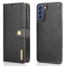 DG.MING - DG.MING Samsung Galaxy S21 FE 2-i-1 &Auml;kta L&auml;der Pl&aring;nboksfodral St&auml;ll - Svart