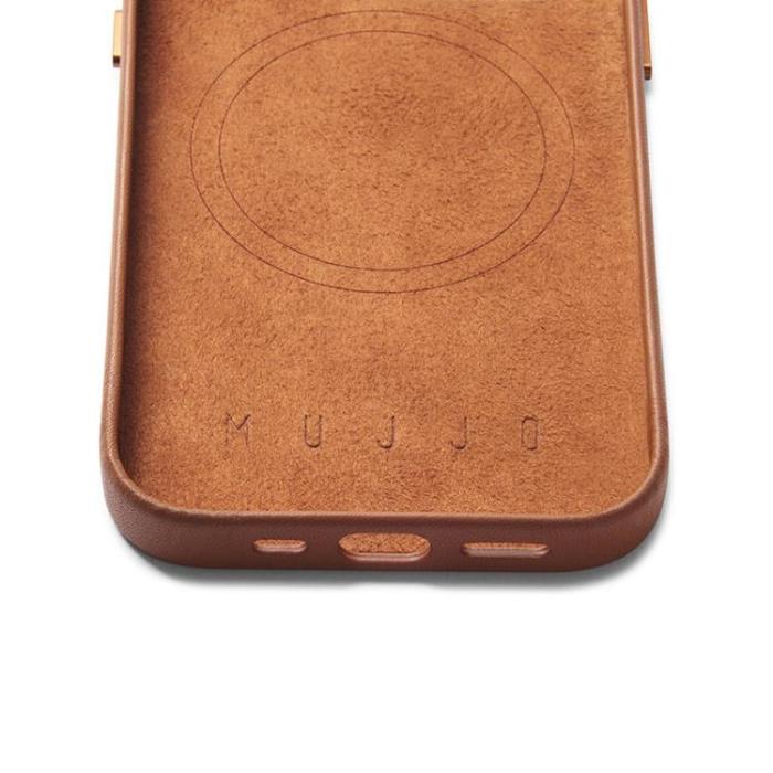 Mujjo - Mujjo iPhone 14 Skal Magsafe Full Läder - Tan