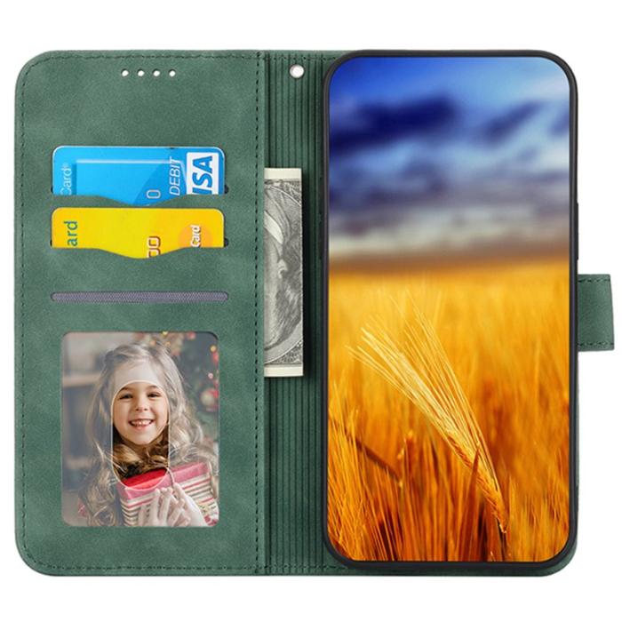 DIERFENG - DIERFENG DF-03 Samsung Galaxy M54 5G Plånboksfodral Konstläder - Grön