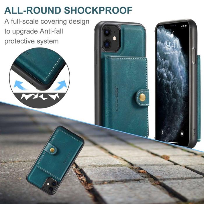 JEEHOOD - JEEHOOD Detachable Wallet Mobilskal för iPhone 11 Grön