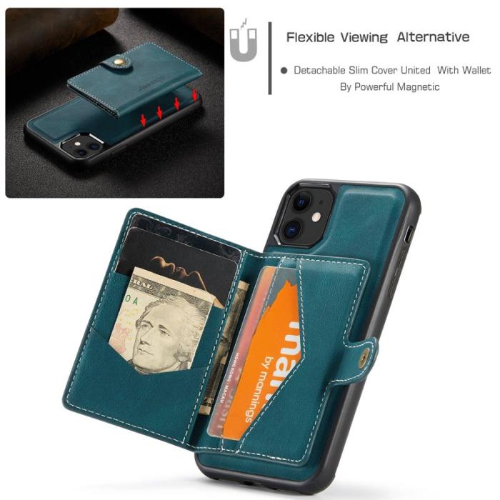 JEEHOOD - JEEHOOD Detachable Wallet Mobilskal för iPhone 11 Grön