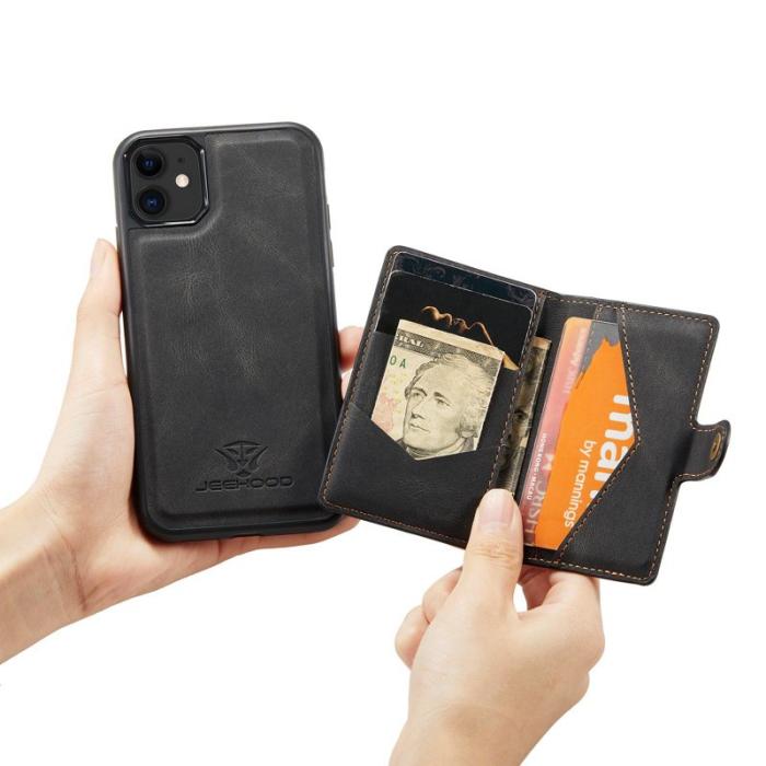 JEEHOOD - JEEHOOD Detachable Wallet Mobilskal för iPhone 11 - Svart