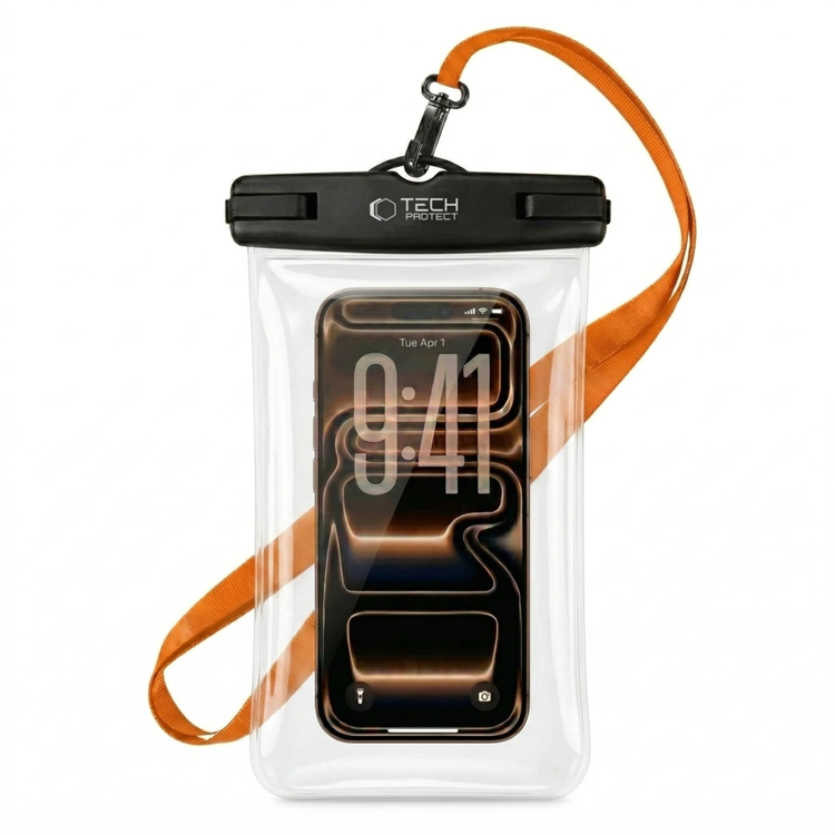 Tech-Protect UWC7 Vattentätt Universalt Mobilfodral 6.9" - Svart/Orange