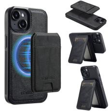 LC.imeeke - LC.IMEEKE L3 iPhone 13 Fodral Magnetiskt Konstl&auml;der - Svart