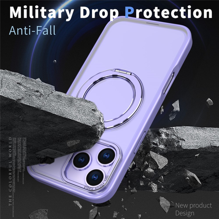 A-One Brand - iPhone 17 Pro Mobilskal Ring Kickstand TPU PC - Lila