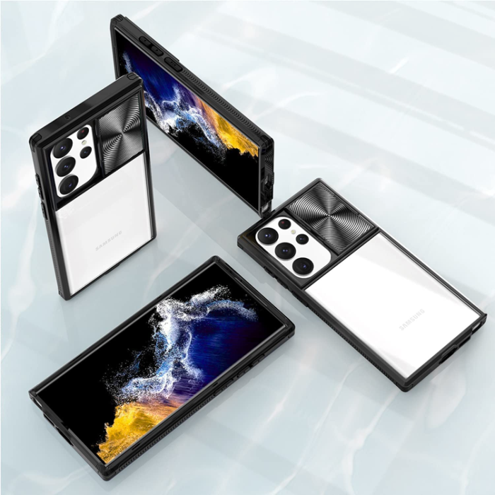 OEM - Galaxy S22 Ultra Mobilskal Kamera Slider - Svart