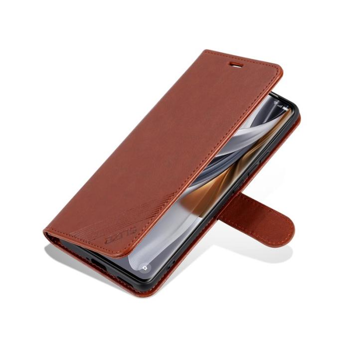 AZNS - AZNS Samsung Galaxy S26 Skal Anti-Scratch Konstläder Ställ - Brun