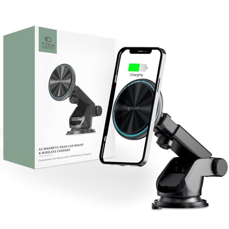Magsafe Bilhållare Trådlös Laddare 15W A2 till instrumentbräda - Svart | 505295 | AlltMobil