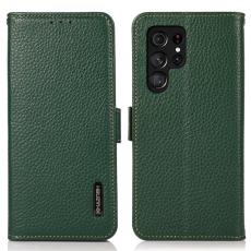 KHAZNEH - KHAZNEH Samsung Galaxy S26 Ultra Skal &Auml;kta L&auml;der RFID Skydd - Gr&ouml;n