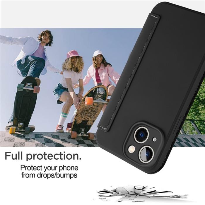 A-One Brand - iPhone 14 Plånboksfodral Liquid Silicone - Svart