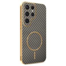 OEM - Samsung Galaxy S26 Ultra Skal Kolfiber Texturerad TPU - Kaffe