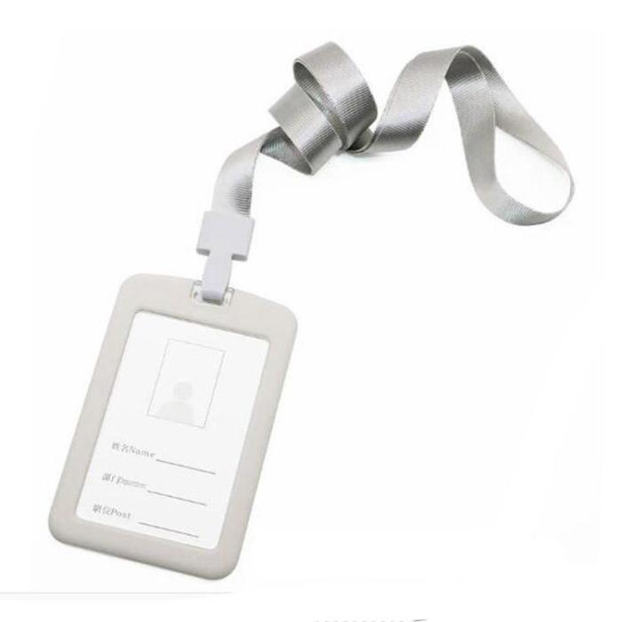 OEM - Hållare för ID-Bricka med Lanyard - Ljusgrå