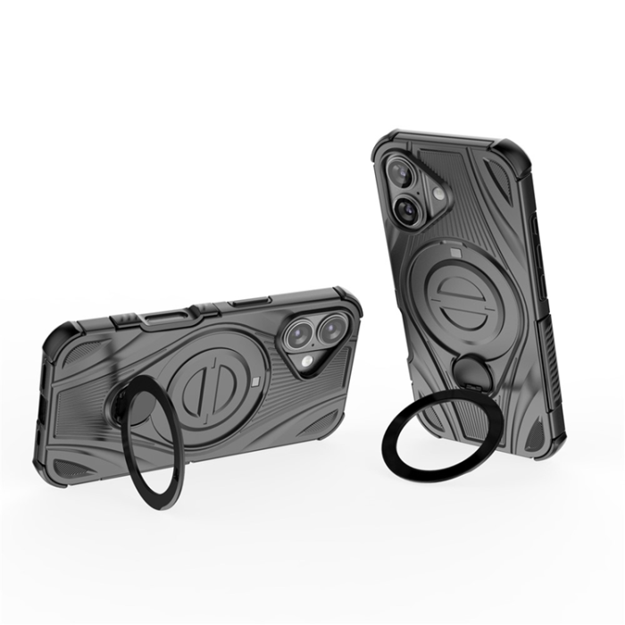 A-One Brand - iPhone 16 Mobilskal MagSafe Magnetic Kickstand - Svart