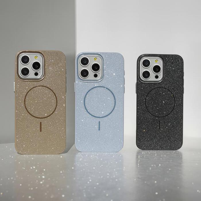 OEM - iPhone 15 Mobilskal MagSafe Glitter Thin - Svart