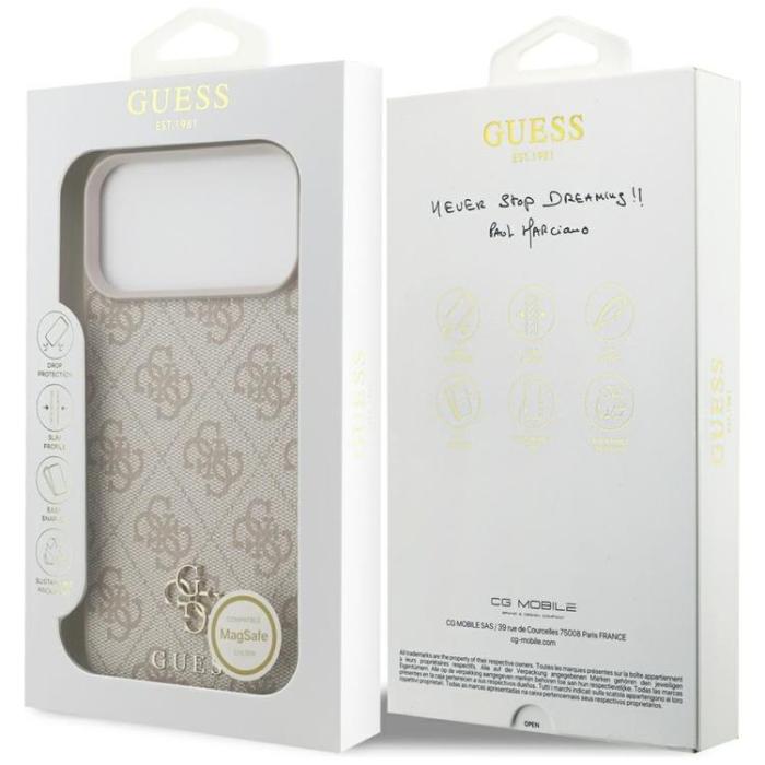 Guess - Guess iPhone 17 Pro Max Mobilskal MagSafe 4G Small Classic Logo - Rosa