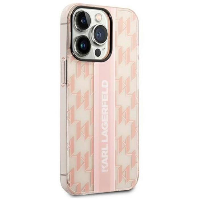 UTGATT1 - Karl Lagerfeld iPhone 14 Pro Skal Mono Vertical Stripe - Rosa