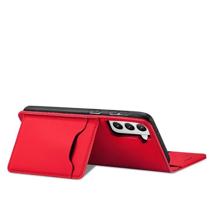 OEM - Galaxy S22 Plus Plånboksfodral Magnet Stand - Röd