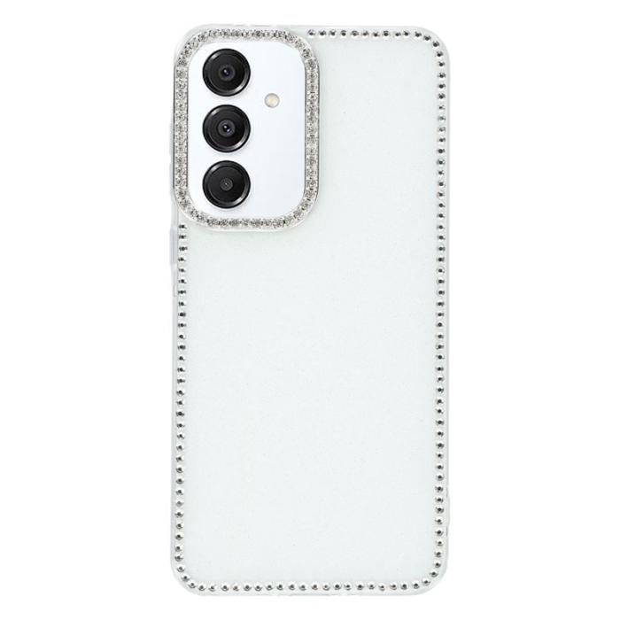 OEM - Samsung Galaxy S26 Plus Skal Rhinestone Edge Glitter TPU + PC - Glitter Vit