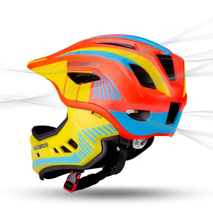 Rockbros - Rockbros Cykelhjälm Med Detachable Visor S - Gul/Orange
