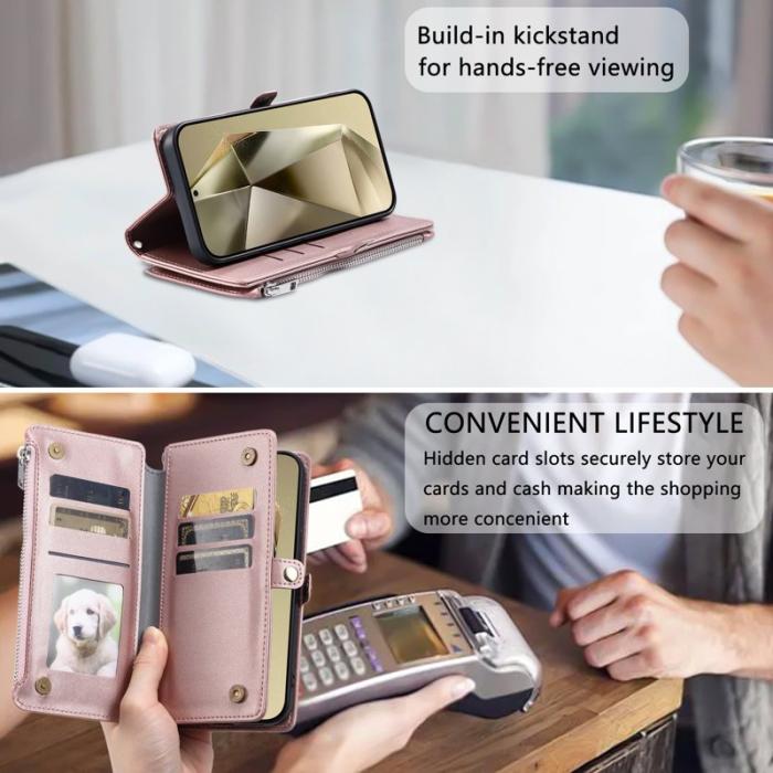 OEM - Samsung Galaxy S26 Plånboksfodral TPU + Konstläder - Roséguld