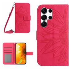 OEM - Samsung Galaxy S26 Ultra Fodral Konstl&auml;der Solrostryck - Rosa