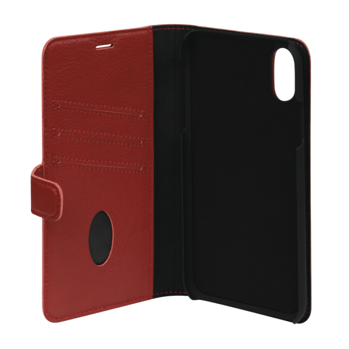 Essentials - Essentials Läder wallet till iPhone XR - Röd