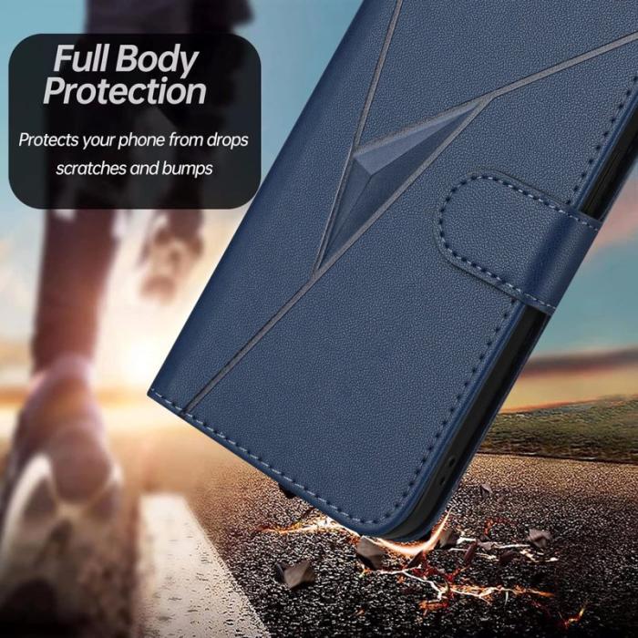 OEM - Mobilskal till Samsung Galaxy S26 Ultra Triangelprägling KonstLäder - Royal Blue