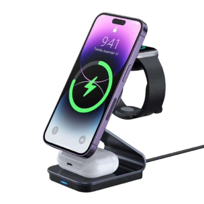 DUZZONA - Duzzona 3-in-1 Trådlös Laddare Magsafe iPhone, Apple Watch, Airpods