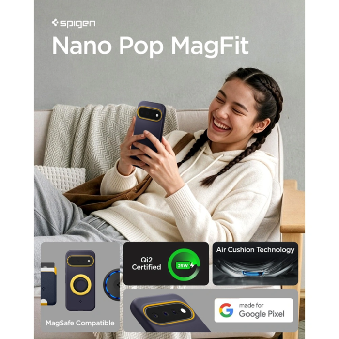 Spigen - Spigen Mobilskal För Google Pixel 11 Magsafe Nano Pop - Blueberry Navy