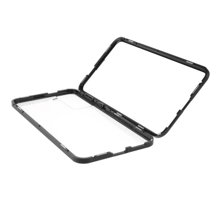 OEM - Magnetisk heltäckande skal med härdat glas - Galaxy S21 Plus - Svart
