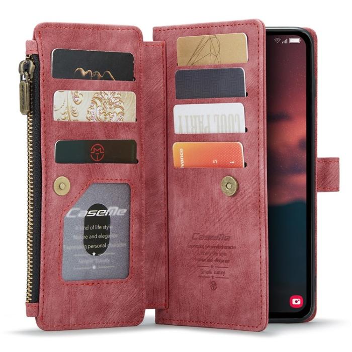 Caseme - CASEME Galaxy A24 4G Plånboksfodral C30 Zipper - Röd