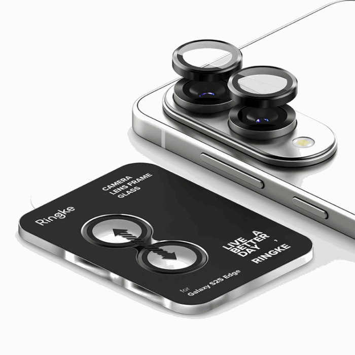 Ringke - Ringke Galaxy S25 Edge Härdat Glas Kameralinsskydd Ram